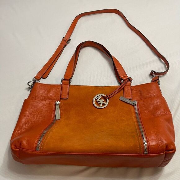 Michael Kors Orange Suede Leather Purse Handbag - Picture 3 of 16
